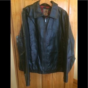 Men’s Black Leather Jacket Lee Extra Large